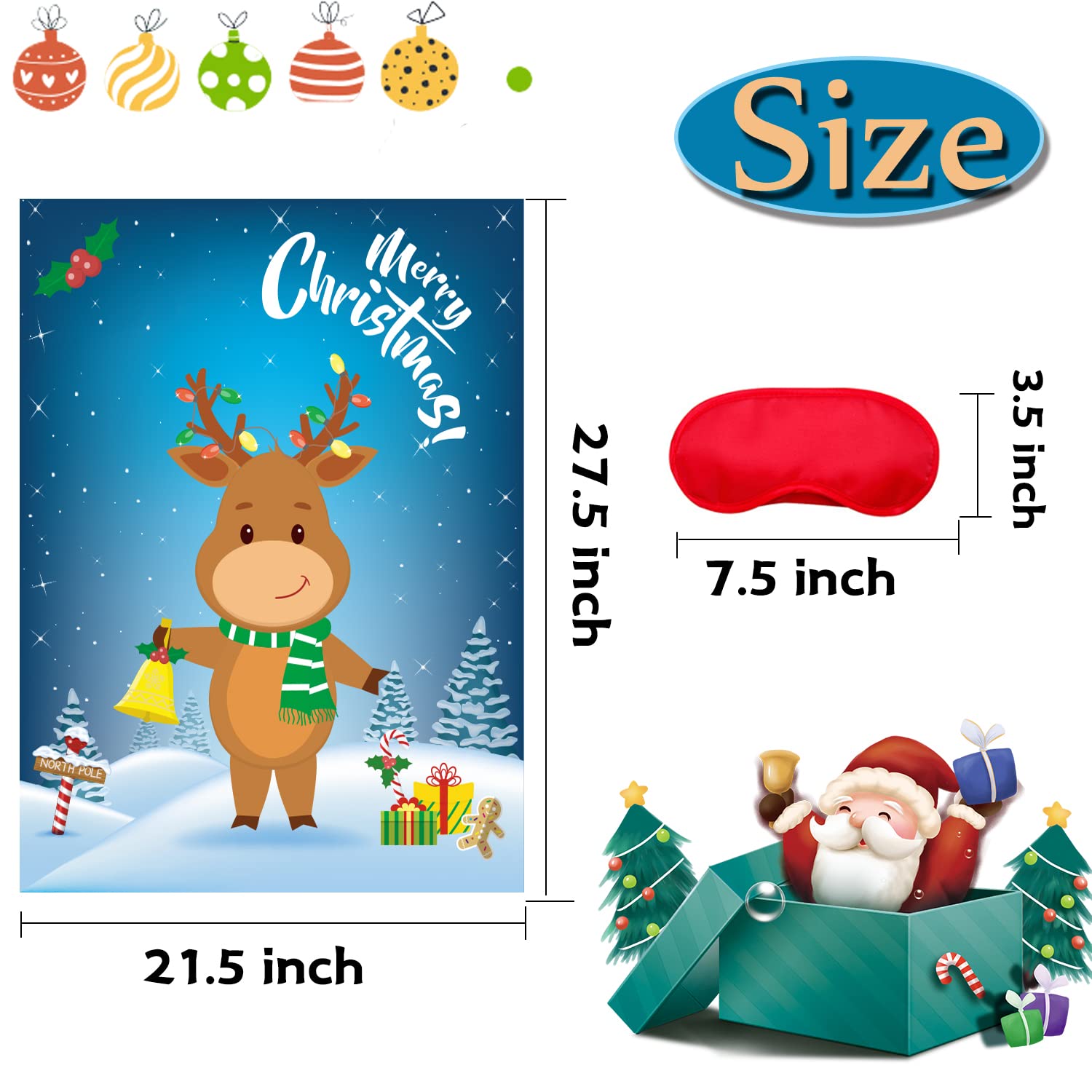 Christmas Games For Kids Pin The Nose On The Reindeer Christmas Holiday Party Games Activities Decorations Reusable 24 Noses Stickers And 1 Blindfold For Kids Adults