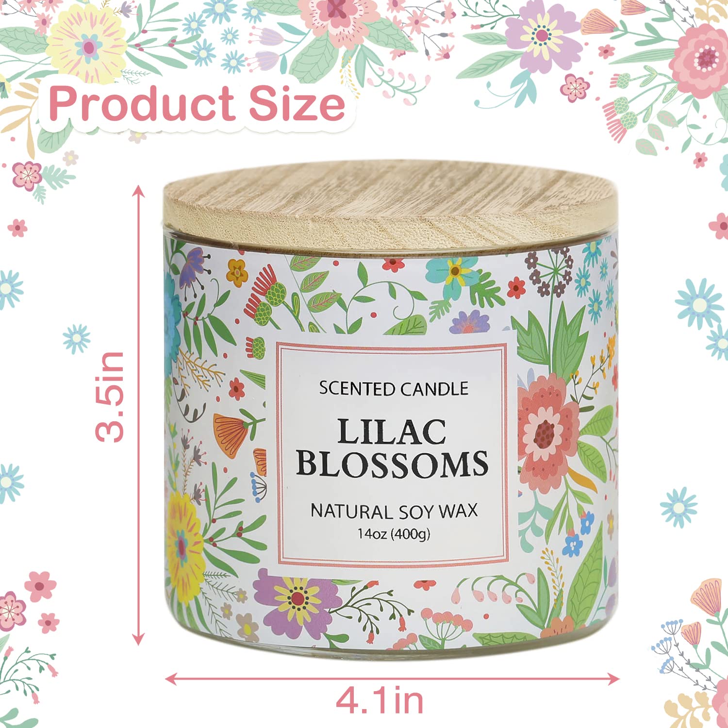 Spring Candle,Easter Scented Candles, Floral Scented Candle, Blossoms Gardenia Scented Candle,Large 3 Wicks, 14 Oz
