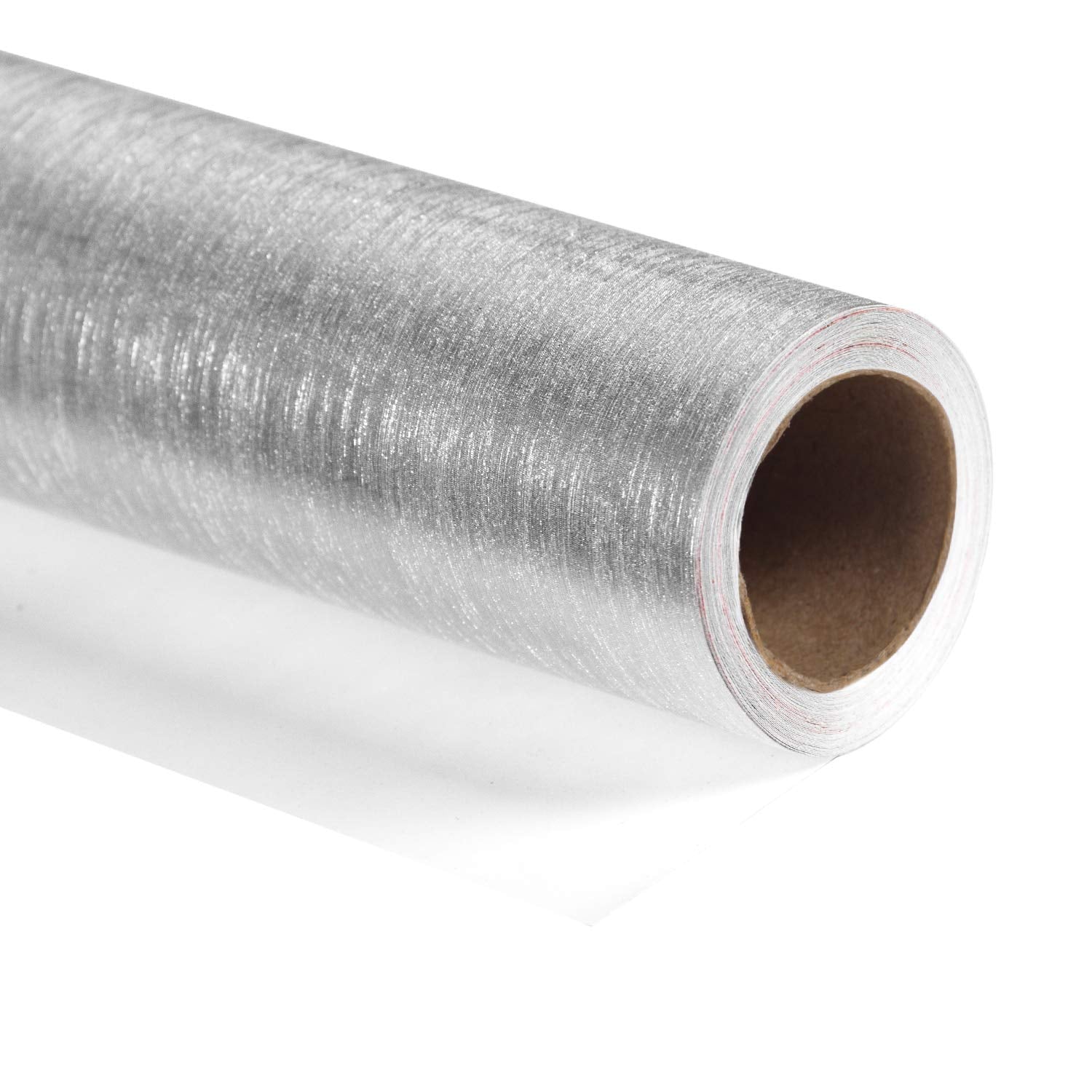 Wrapping Paper Roll - Mini Roll - 17 Inch X 16.5 Feet - Silver With Metallic Shine For Birthday, Holiday, Wedding, Baby Shower