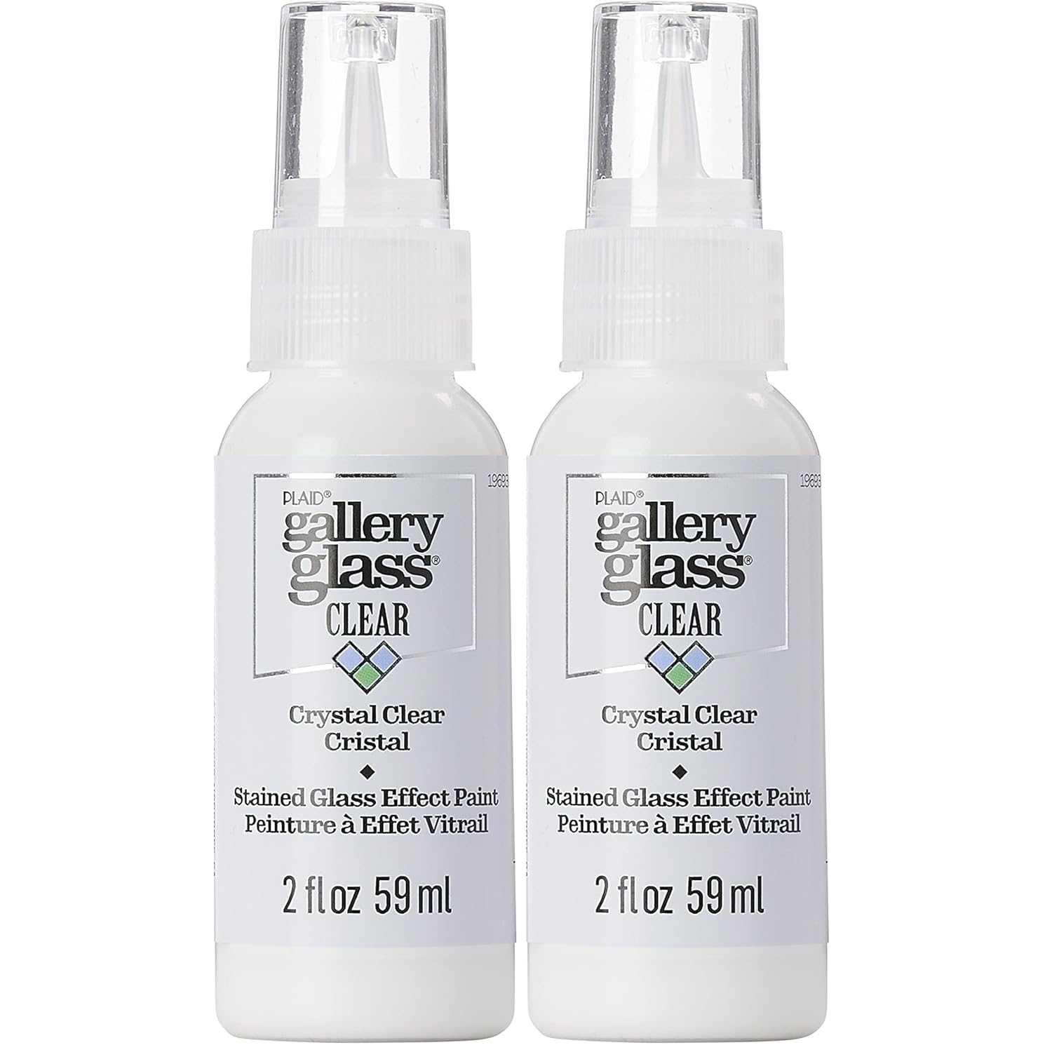 Gallery Glass, Crystal Clear Stained Glass 2 fl oz Brilliant Smooth Finish Paint, Perfect for Easy to Apply DIY Arts and Crafts, 19693, 1 Count (Pack of 2)