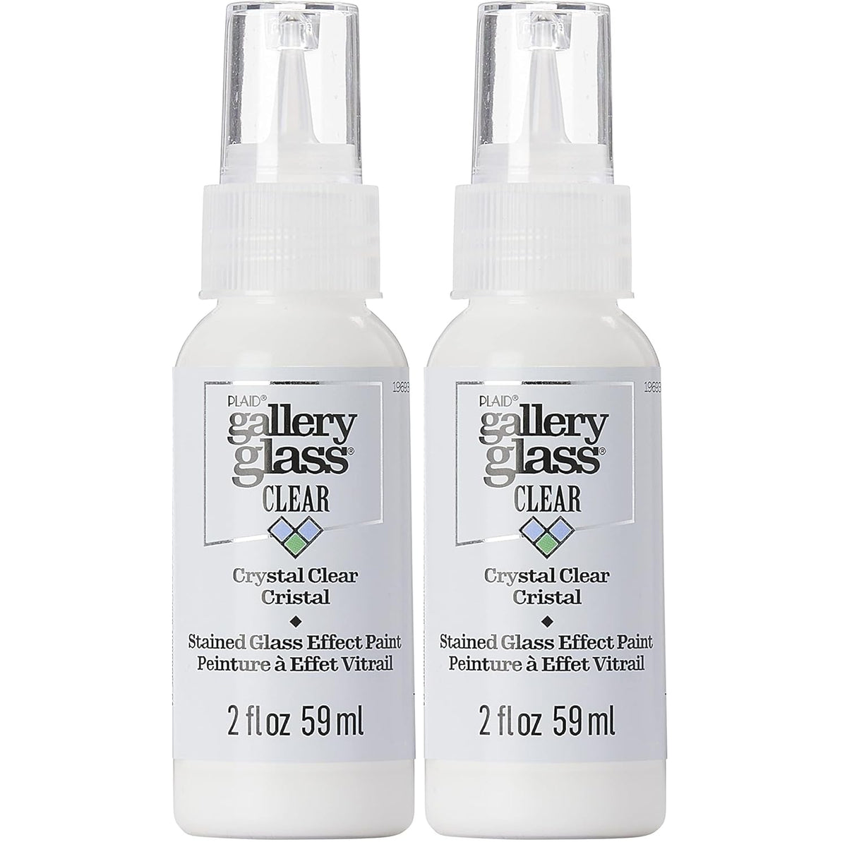 Gallery Glass, Crystal Clear Stained Glass 2 fl oz Brilliant Smooth Finish Paint, Perfect for Easy to Apply DIY Arts and Crafts, 19693, 1 Count (Pack of 2)