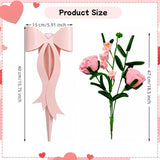 2Pcs Valentines Day Gifts Finished Pipe Cleaner Roses,Handmade Pink Rose Bouquet With Bow Gift Box Ready-To-Gift Artificial Flowers For Valentine’S Day, Weddings, Birthdays, Party Decor