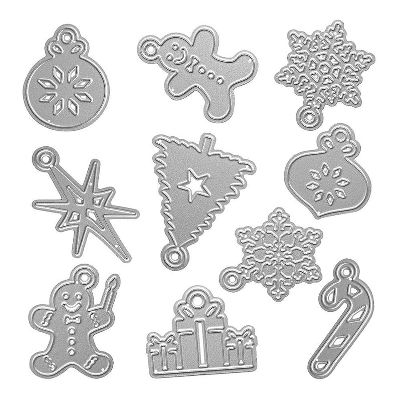 Christmas Metal Die Cuts Gingerbread Man Snowflake Candy Cane Embossin