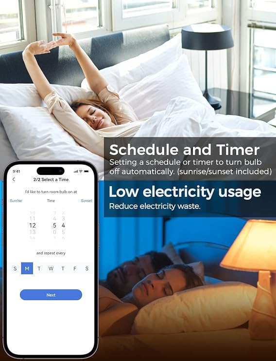 Smart LED Light Bulb HomeKit Compatible RGB Color Changing A19 4 Pack