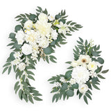 Set Of 2 Wedding Arch Flowers?Artificial Flowers For Wedding Welcome Sign? Decorations For Reception And Backdrop?Flowers For Balloon Arch (White)