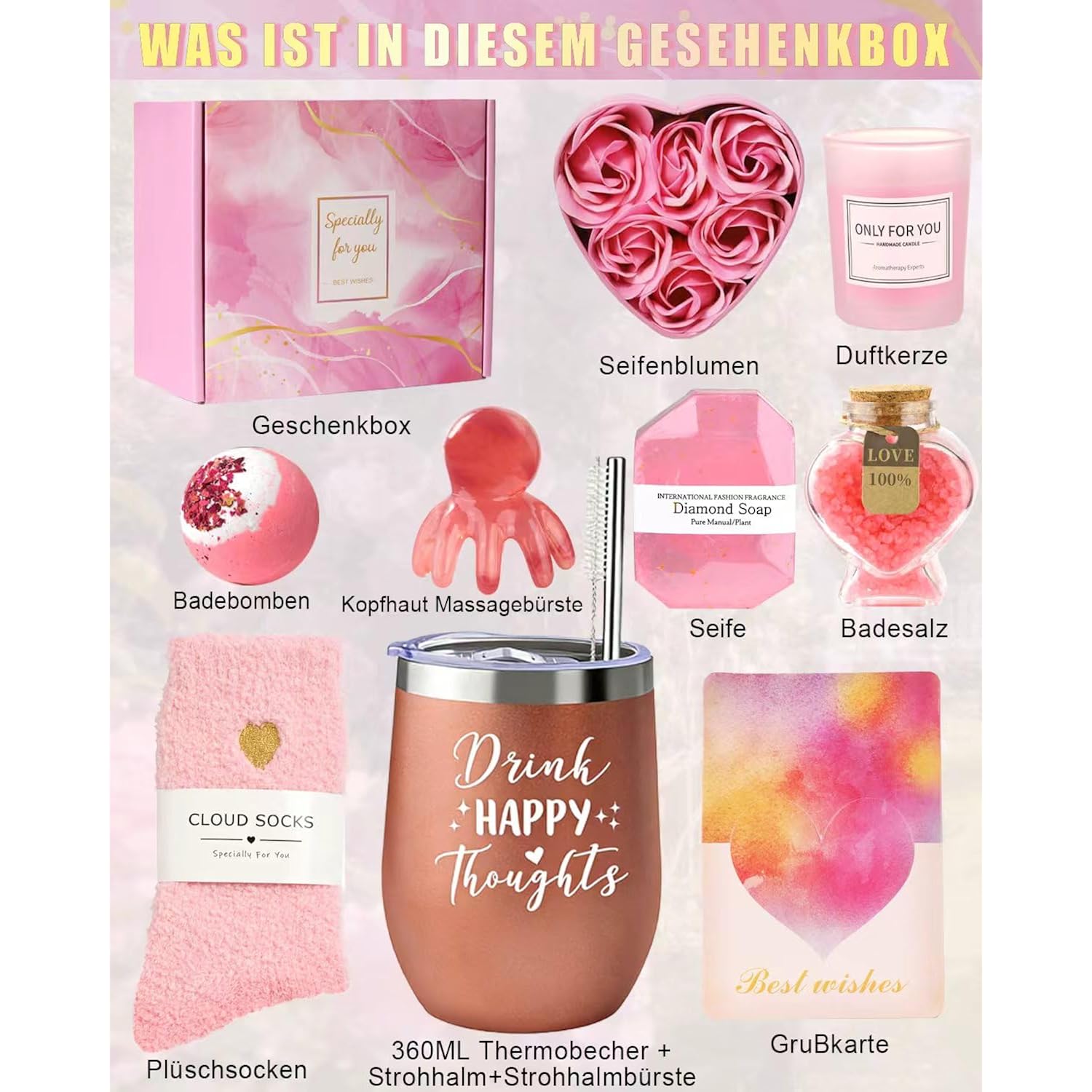 Birthday Gifts For Women Self Care Gift, Relaxing Care Package Spa Gift Basket, Valentines Day, Mothers Day, Christmas, Birthday Gifts For Women Mom Her Friend Sister Wife