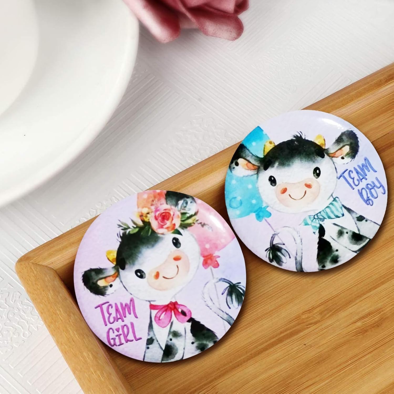 40 Pack Cow Gender Reveal Buttons Blue Cow Team Boy Pink Cow Team Girl Button Pins Party Games Ideas For Baby Shower Party Favors Gender Reveal Party Supplies