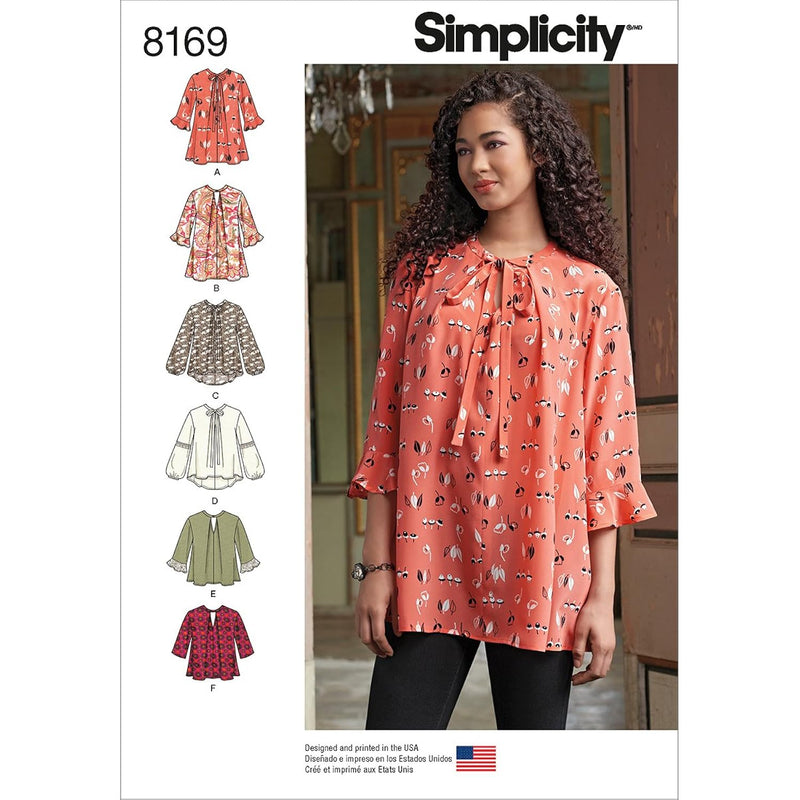 Pattern 8169 Misses' Loose-Fitting Tunic And Top Size A (Xxs-Xs-S-M-L-Xl-Xxl),