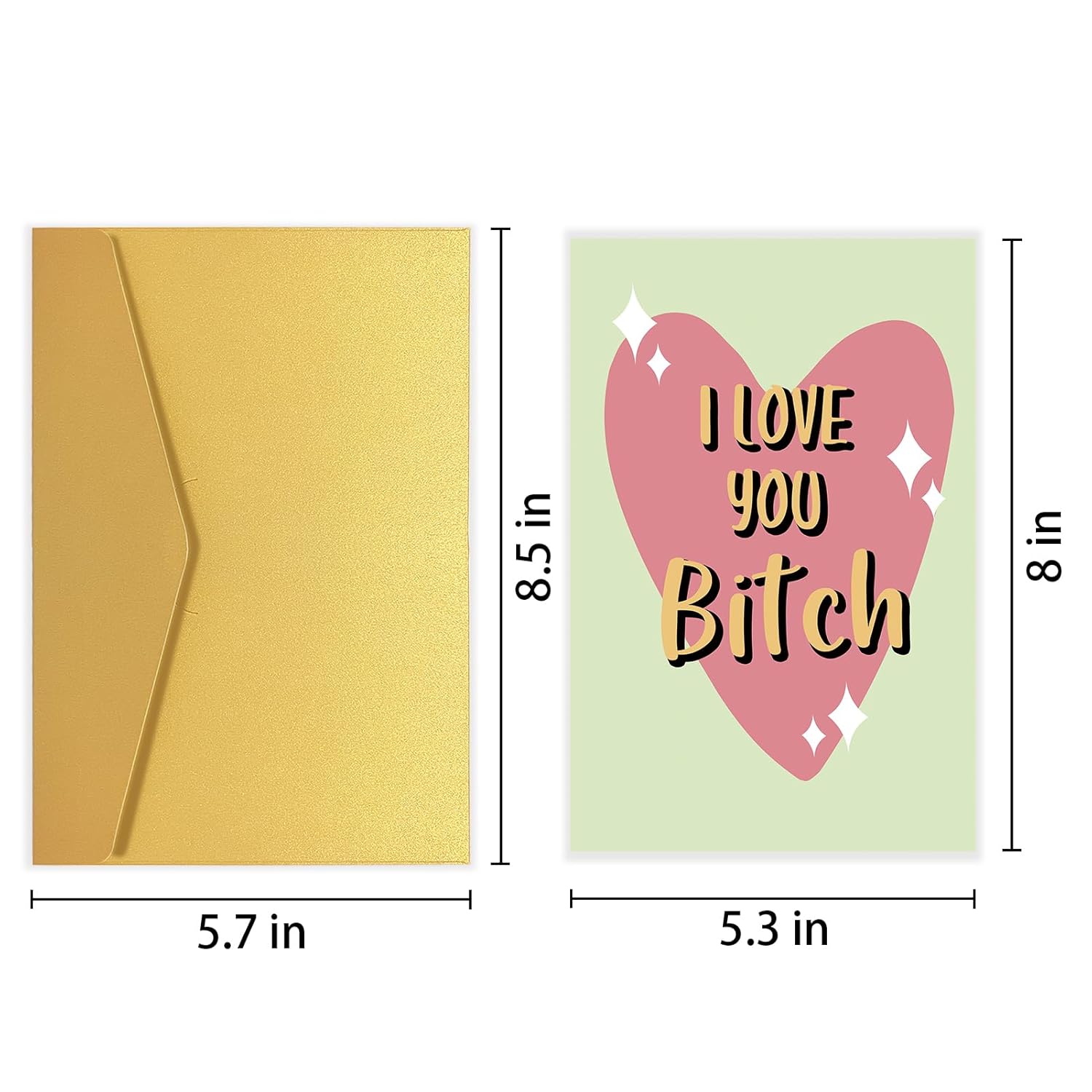 Funny Galentine'S Day Card, I Love You Bitch Card, Friend Birthday Card, Love Card For Bestie, Friendship Card For Lady Girl, Valentines Card For Best Friend