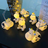 Cute Cow Night Light Farmhouse Animal Milk Cow String Light Battery Powered 3M 20Leds Decor Fairy Light For Boys Girls B
