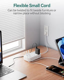 6 Outlet Mini Power Strip 3 USB Ports 1FT Flat Plug Surge Protector