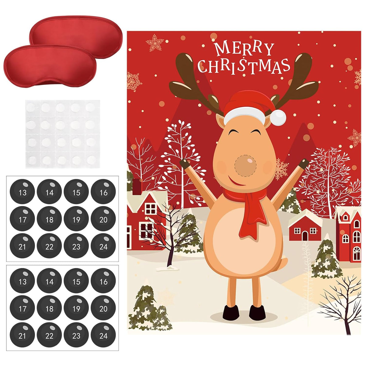 Pin The Nose On The Reindeer Snowman Christmas Party Games Pin Games Set Christmas Holiday Activities Family Adults New Year Xmas Party Supplies