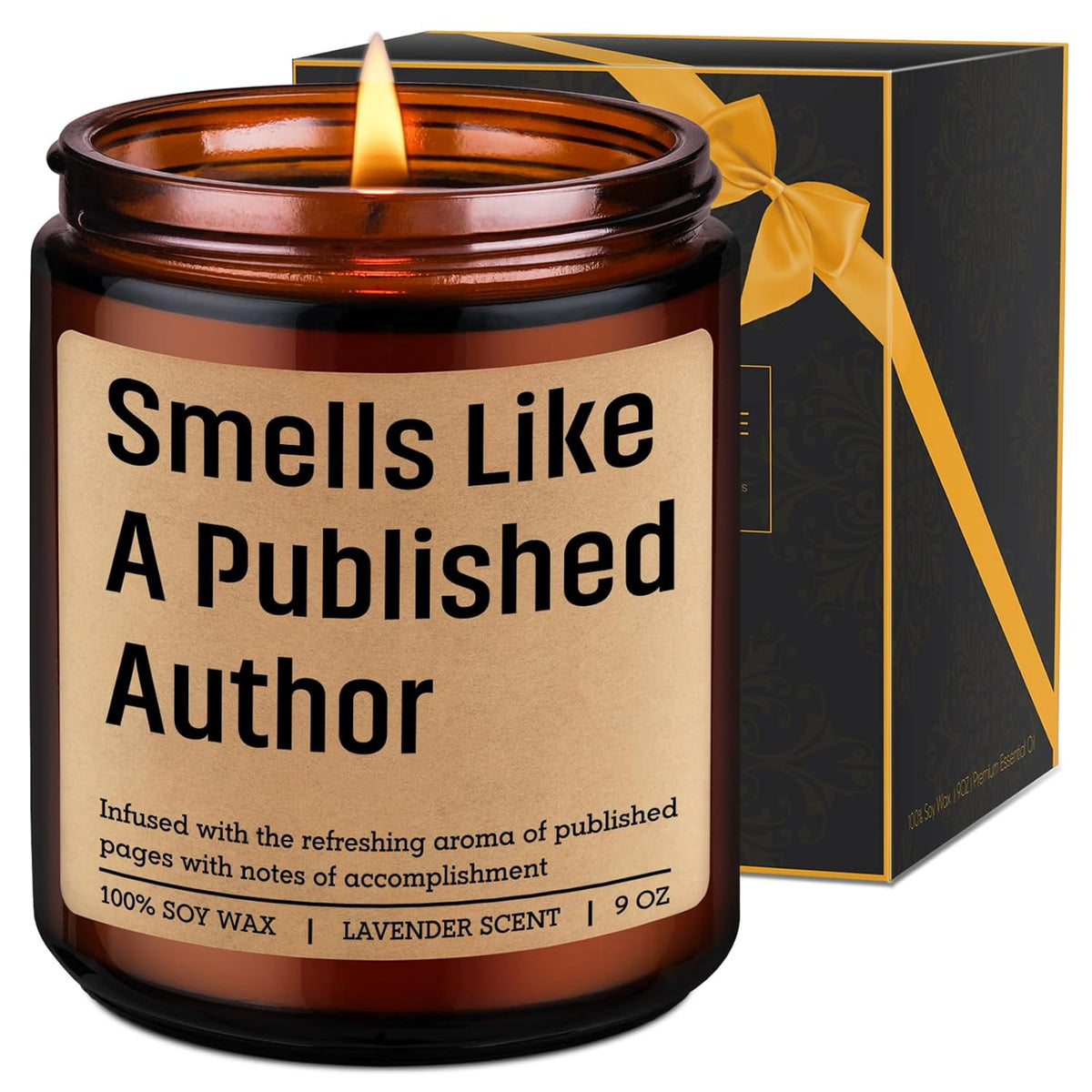 Smells Like A Published Author Candle - Creative Gifts For Writers, Congrats New Author Gifts For Women, Men - Valentines, Literary, Writing Present For Book Writer, Novelist, Poet, Playwright
