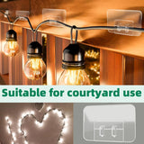 100Pcs Plastic Hooks For Outdoor String Lights Command Cable Clips Hooks Damage-Free Wall Clips For Hanging Light Strings And Cables Ideal For Christmas Decorations And Cable Accents