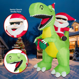 8Ft Christmas Inflatables Santa Claus Riding Dinosaur Decorations Outdoor,Christmas Blow Up Santa Claus Yard Decorations