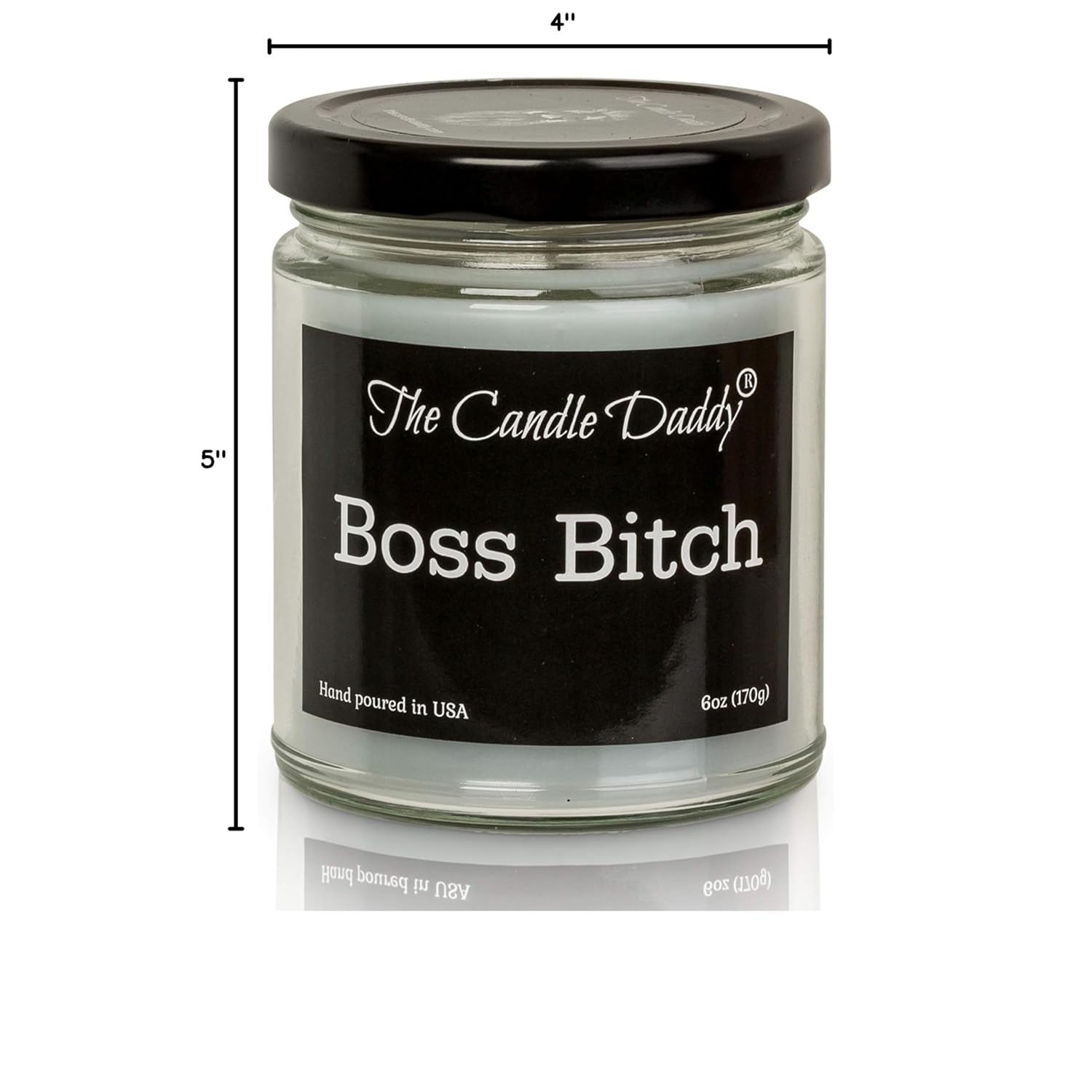 Boss Bitch - Apple Maple Bourbon Scent - Maximum Scented 6 Ounce Jar - 40 Hour Burn Time