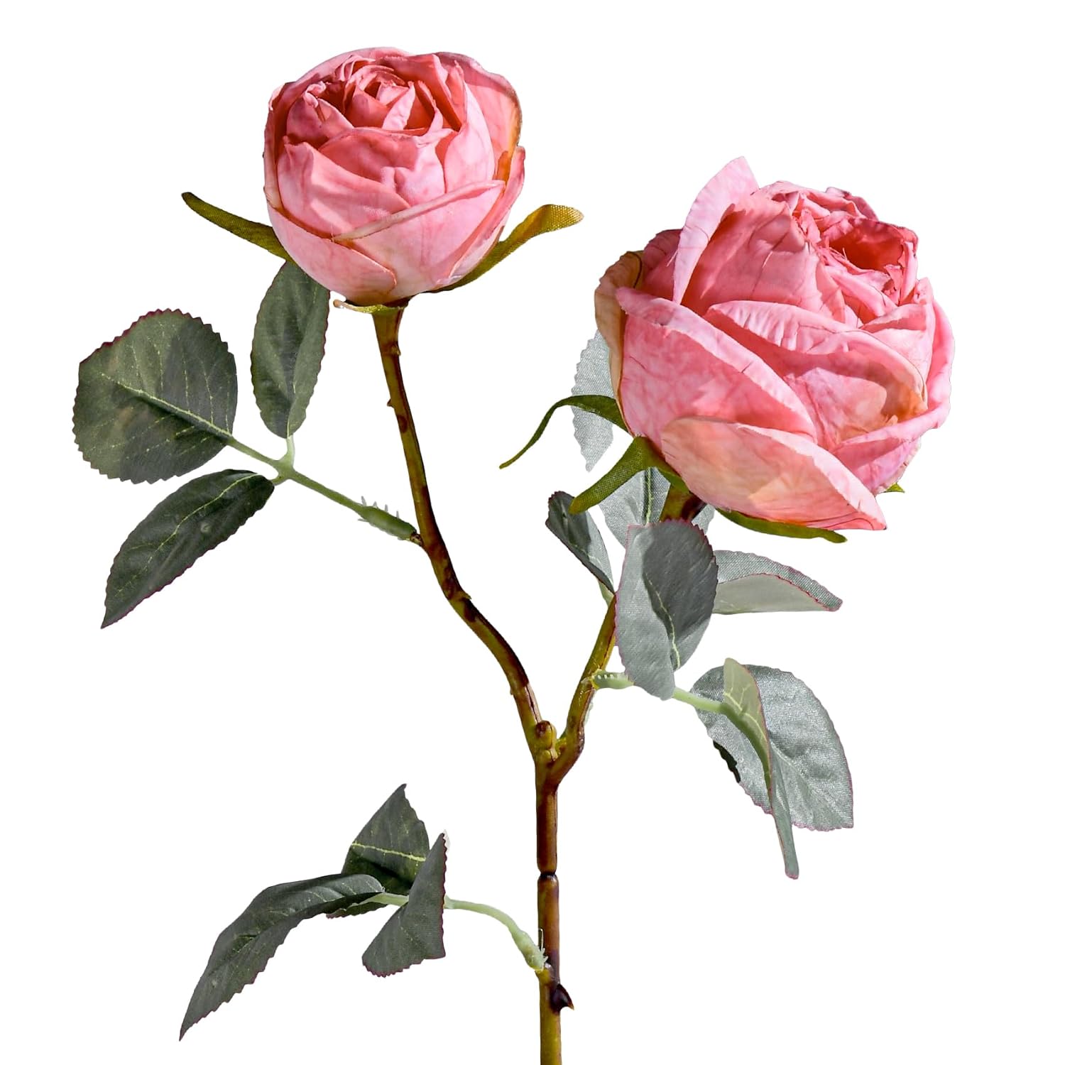 Old Fashioned Artificial Rose Bouquet 20Pcs Silk Fake Rose Flowers Loose Open Rose Arrangement Realistic Faux Floral For Wedding Anniversary Valentine Gift Home Kitchen Decor(Pink)