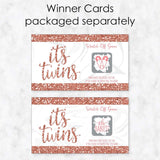 Big Dot of Happiness It’s Twin Girls - Pink and Rose Gold Twins Baby Shower Game Scratch Off Cards - 22 Count