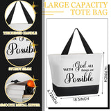 10 Pcs Christmas Christian Tote Bags Bulk Canvas Bible Tote Large Religious Gift Bags Inspirational Gifts For Xmas Women Mothers Church Teacher Birthday(White, Black)