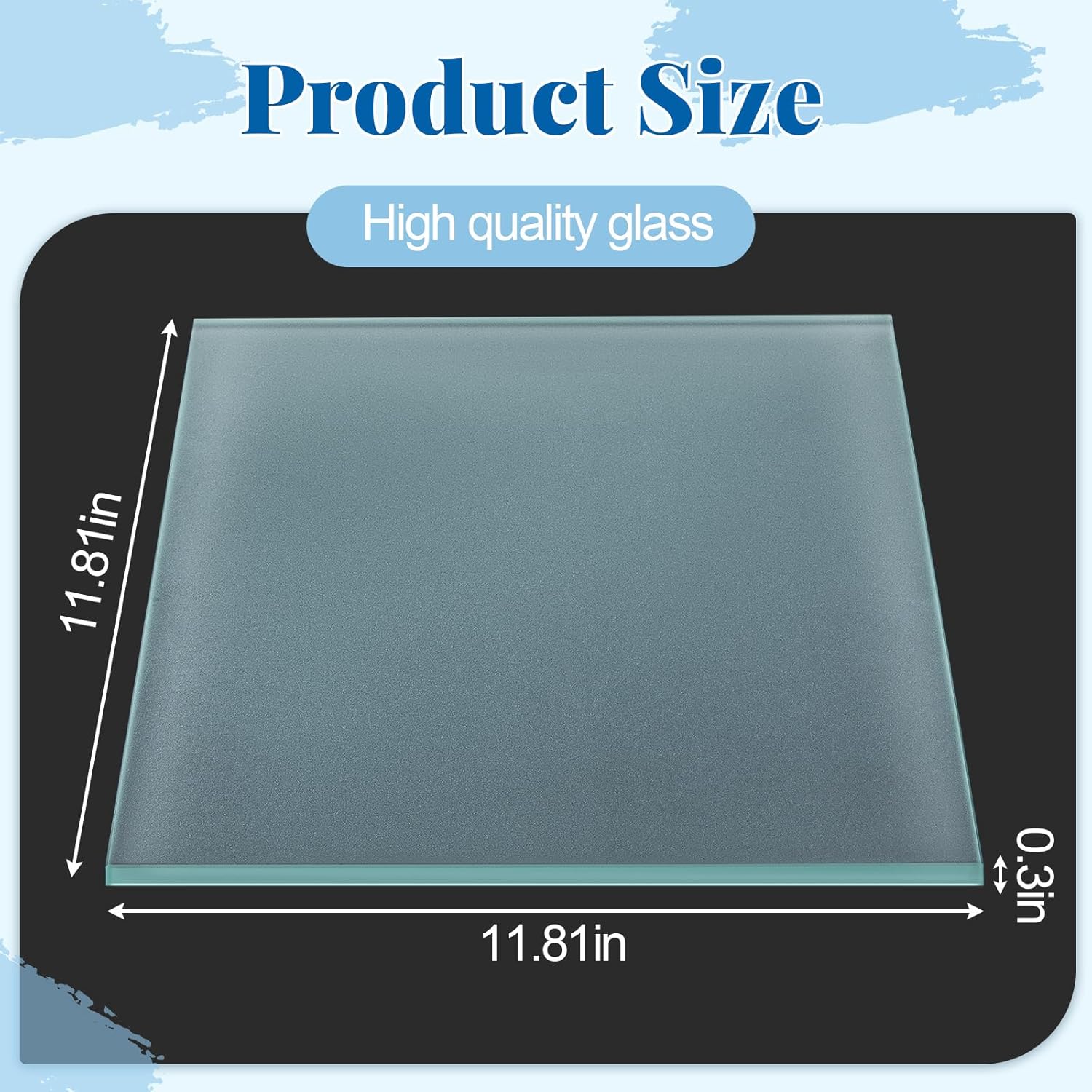 1 Pcs 12 X 12 X 0.3 Inch Tempered Frosted Glass Paint Muller Slab Mineral Pigment Grinding Plate For Diy Oil Painting Watercolor Oil Acrylic Painting