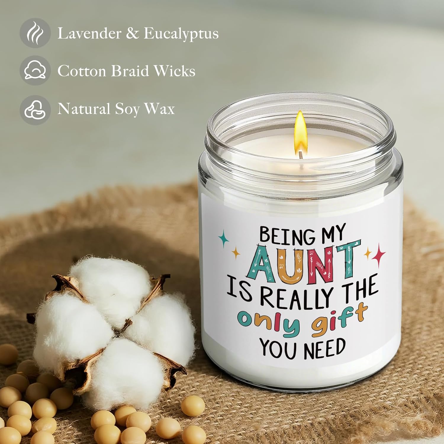 Funny Aunt Candle Gifts For Aunty From Niece Nephew, Being My Aunt Is Really The Only Gift You Need, Birthday Thanksgiving Christmas Candles Gift For Auntie, Best Aunty Candles Gifts-16