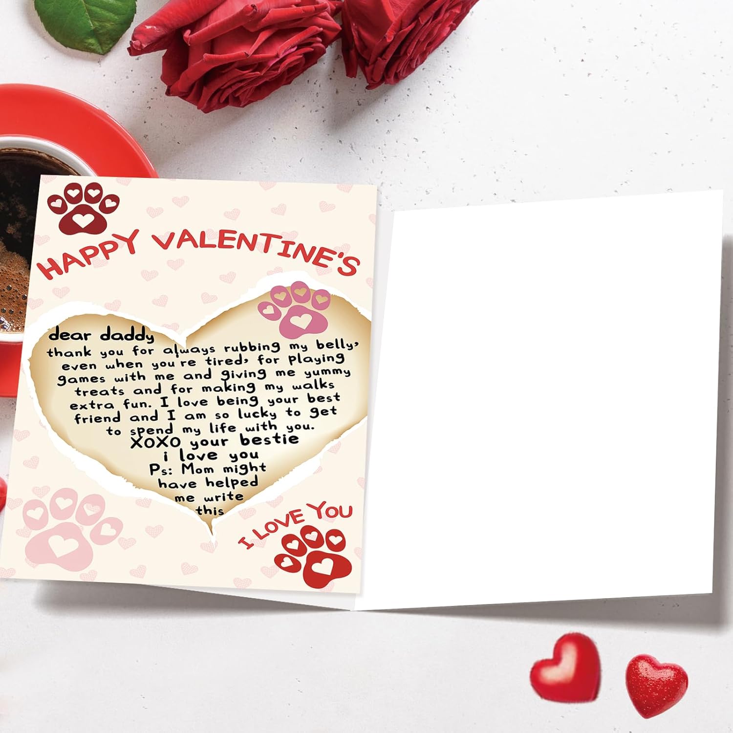 Cute Valentines Day Card Gifts For Dog Dad, Mens Valentines Day Gifts For Him From Dogs