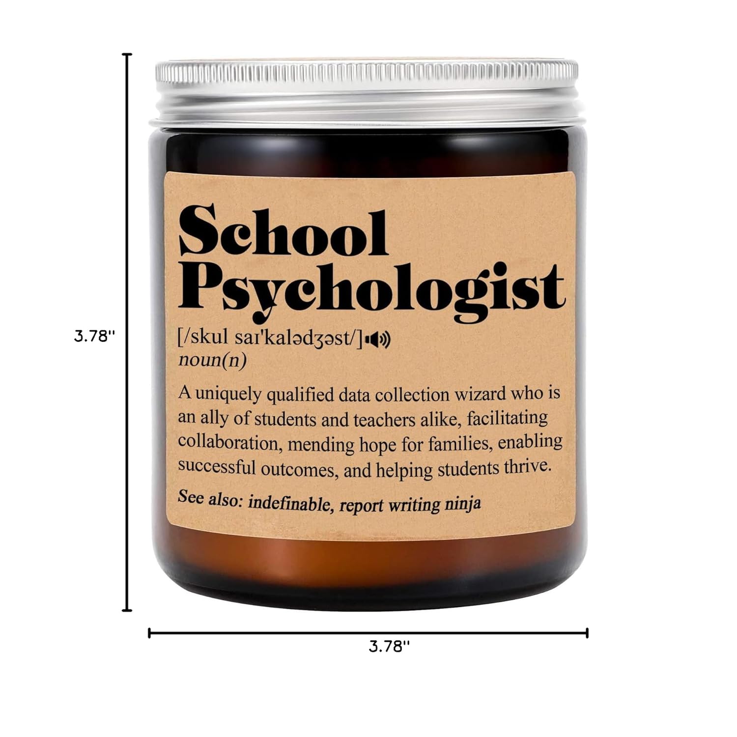 Psychologist Definition Candle - Funny Gift For School Psychologist Appreciation - Thank You Office