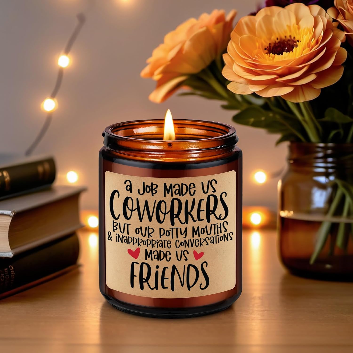 Candles, Coworker Gifts For Women, Men - Funny Coworker Leaving Gifts, Best Friend Candle - Birthday, Valentines, Friendship, Going Away Present For Women Friends - Work Bestie Presents For Woman