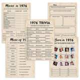 50Th Birthday Party Games,Set Of 5 Activities For 10 Guests, Born In 1976 Games Bundle, Birthday Party Supplies For Adults, Pack Of 50 Cards