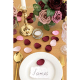 300Pcs Rose Petals Satin Flower Petals For Wedding Flower Girl Basket Table Centerpieces Aisle Runner Party Confetti Bridal Shower Dinner Wedding Decoration, Elegant Burgundy