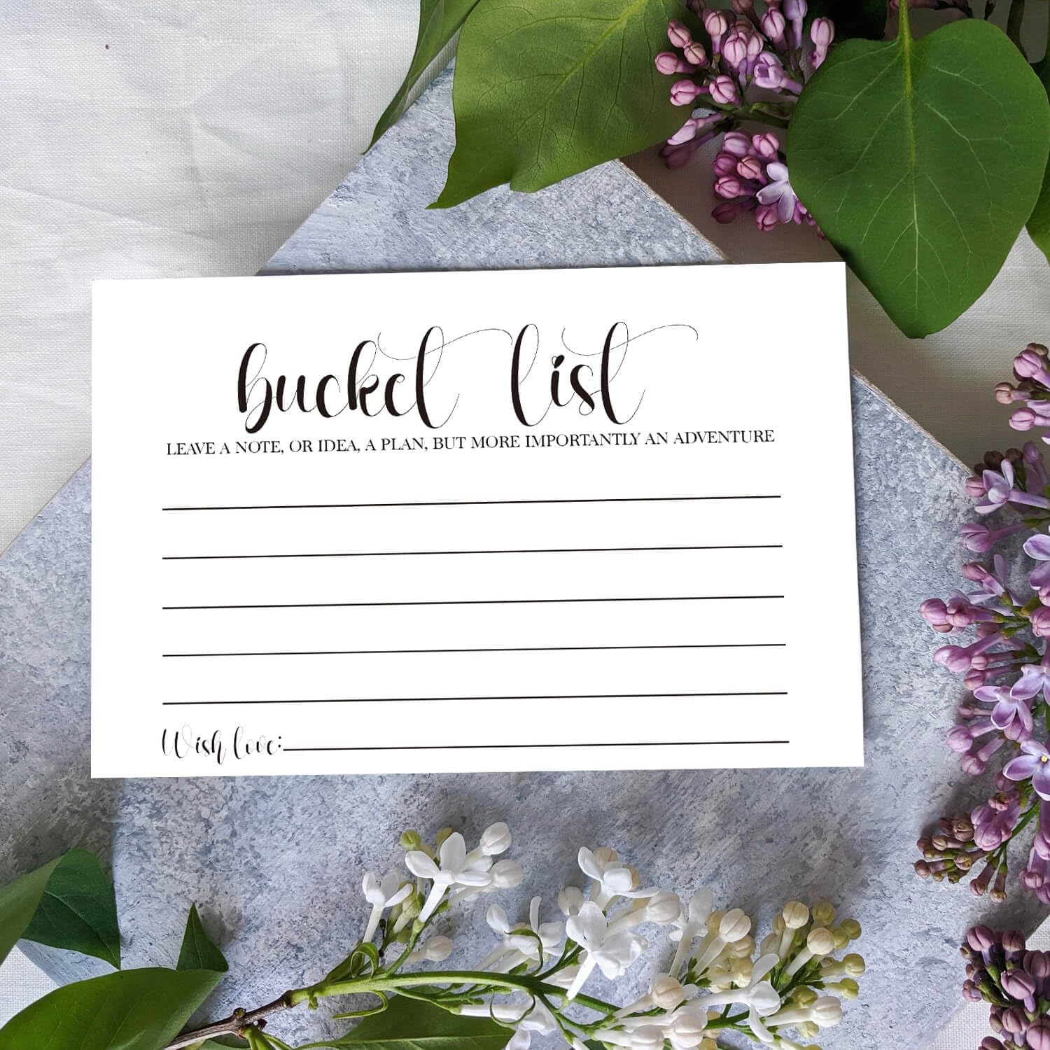 50 Bucket List Cards, Bucket List Suggestions Cards For Birthday Retirement Anniversary Party, Wedding, Bridal Shower Wedding Reception Activity, Adventurous Ideas Bucket List. 4" X 6"