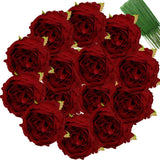 25 Pcs Silk Peony Artificial Flower Heads 4 Inch Fake Peony Flowers Heads With Stems Artificial Peony Flower Heads In Bulk Wholesale For Wedding Home Decor (Dark Red)