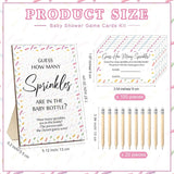 122 Pcs Baby Shower Games Guess How Many Sprinkles Included Standing Sign 100 Guessing Cards 20 Pencils 1 Baby Bottle For Gender Reveal Party Favor No Sprinkles(Pink)