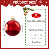 24 Inch Inflatable Christmas Balls Large Pvc Inflatable Christmas Ornaments Ball, Xmas Blow Up Ornaments For Outside Hol