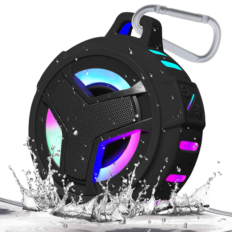 Bluetooth Shower Speaker, IP67 Waterproof, Floating, TWS, LED, 2000mAh - Black