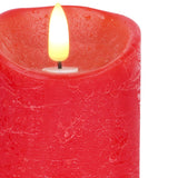 Flameless Candles, Battery Operated Led Lights Candle 3 Pack, Christmas Decorations Home Decor, Flickering Light White Pillar Candles With Real Wax Remote Control Timer. 3X3, 3X4, 3X5 Inches, Red