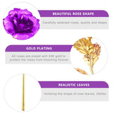 24K Golden Rose, Artificial Rose Flower Gifts For Her With Luxury Gift Box Great Gift Idea For Valentine'S Day, Mother'S Day, Birthday, Anniversary (Purple)