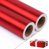 Matte Metal Red Wrapping Paper, Solid Color Paper-2 Roll,17 Inches X 32.8 Feet Per Roll,Gift Wrapping Paper, Perfect For Wedding,Valentine'S Day, Birthday,Baby Shower,Diy Bouquet