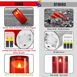 Flameless Candles With Remote Timer: 3D Wick Battery Operated Led Pillar Fake Candle Set For Wedding Birthday Valentine'S Day Christmas Decorations - Red 3 Pack
