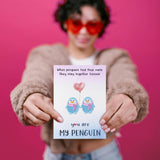 You Are My Penguin Valentine Cards, Valentines Day Card For Wife, Valentines Day Cards, Cute Valentines Cards For Wife, Valentine'S Day Cards, (Blue Penguins With Balloon)