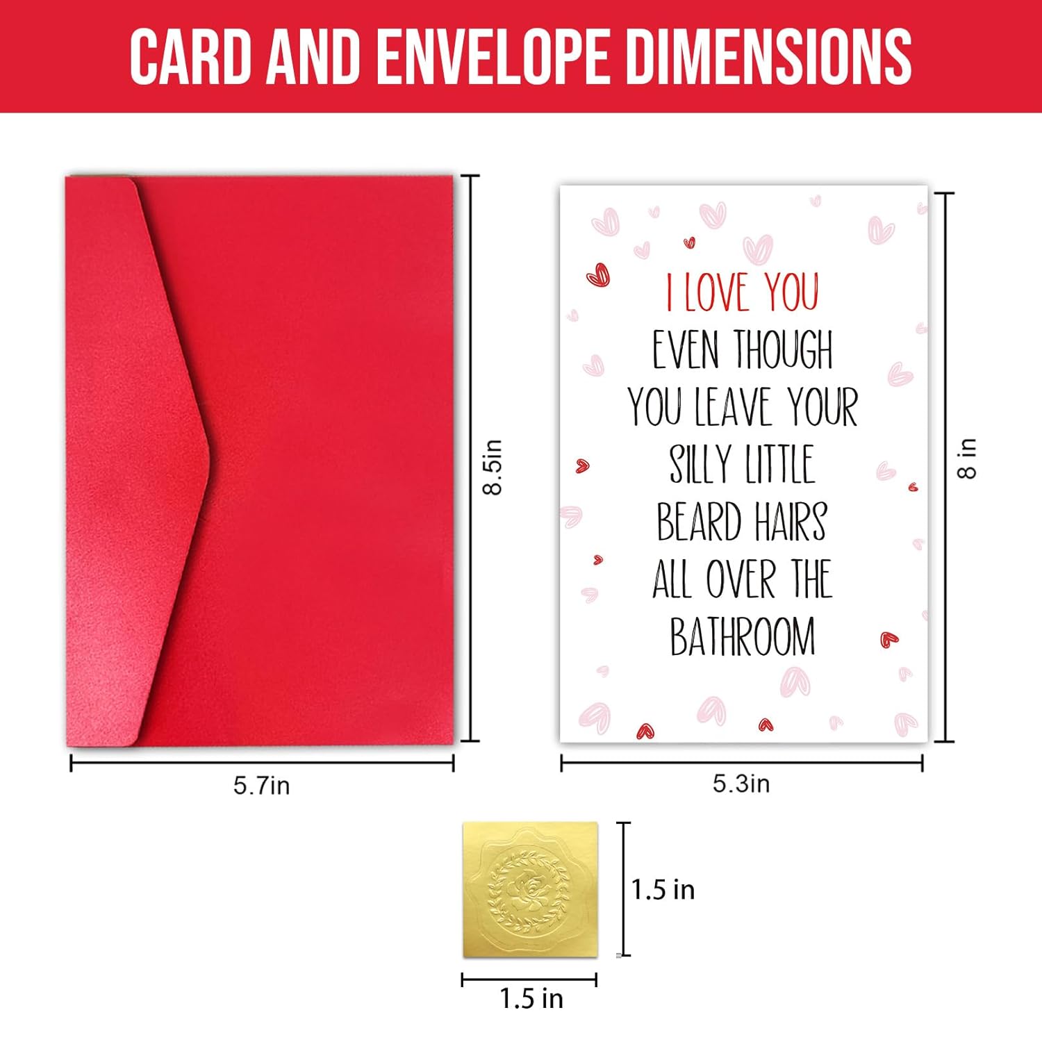 Funny Valentine’S Day Card For Him, Happy Valentin’S Day Card For Men Husband Boyfriend, Beard Man Vday Greeting Cardstock