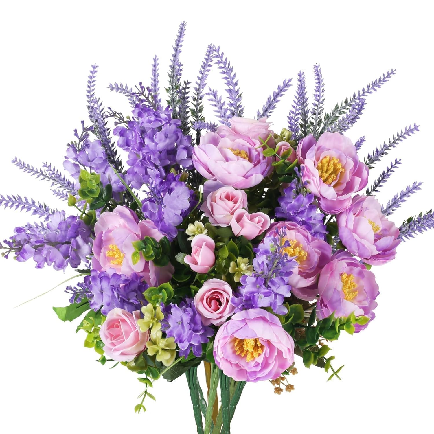 Artificial Flowers Silk Rose Peony Bouquets Purple Flowers Artificial Bouquet Silk Flower Arrangements For Home Table Centerpieces Wedding Indoor Outdoor Decorations