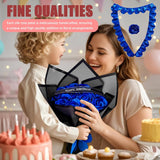 300Pcs Premade Satin Ribbon Rose Petals Half-Finished For Eternal Rose Diy Ramos Forever Flowers Bouquets Everlasting Floral,For Wedding,Anniversary,Birthday (300 Pcs Royal Blue)