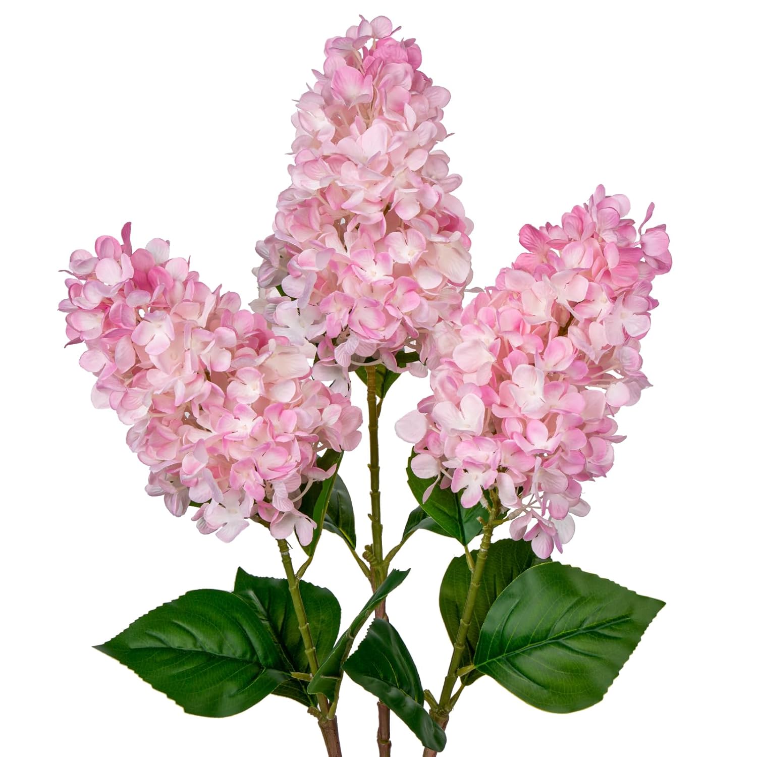 3Pcs Fake Flowers Hydrangea Artificial Flowers 28" Long Stem Pink Faux Flowers For Vase, Real Touch Silk Flowers Décor For Floral Arrangement Home Farmhouse Office Hotel Decoration