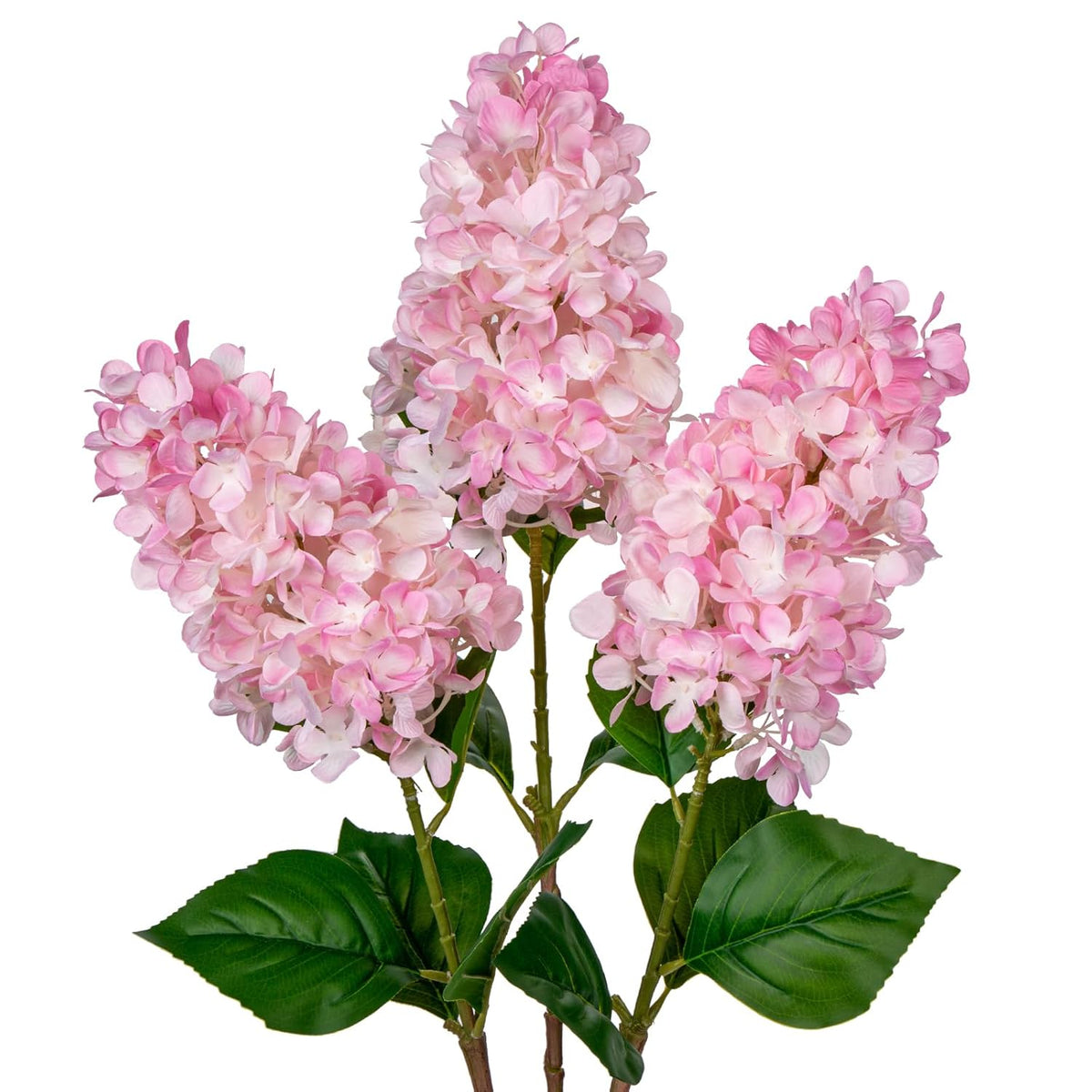 3Pcs Fake Flowers Hydrangea Artificial Flowers 28" Long Stem Pink Faux Flowers For Vase, Real Touch Silk Flowers Décor For Floral Arrangement Home Farmhouse Office Hotel Decoration