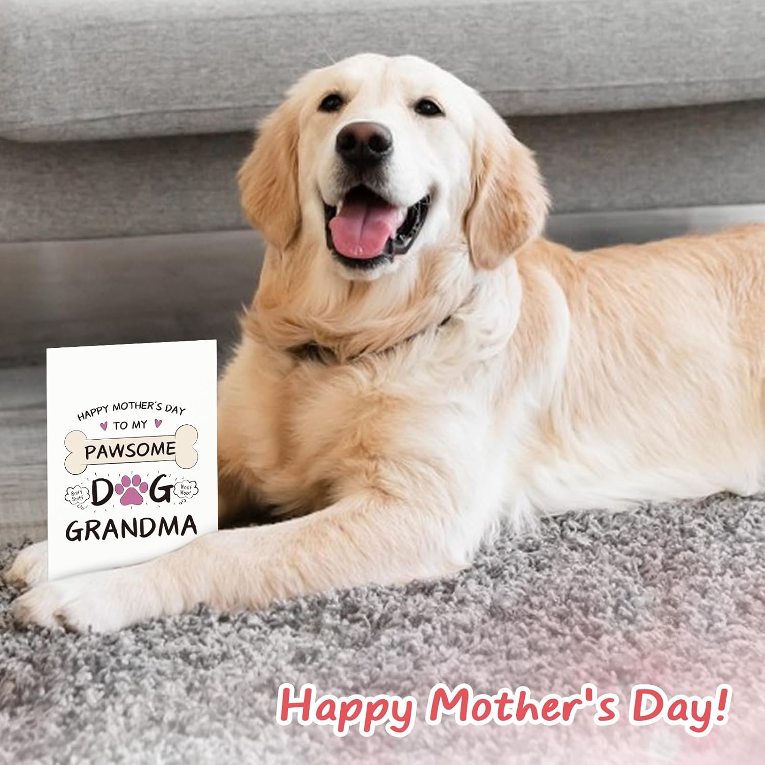 Funny Dog Mother'S Day Card For Grandma - 5.5" X 8" Happy Mothers Day Gift For Best Pawsome Grandmother From Dog Puppy With Envelope