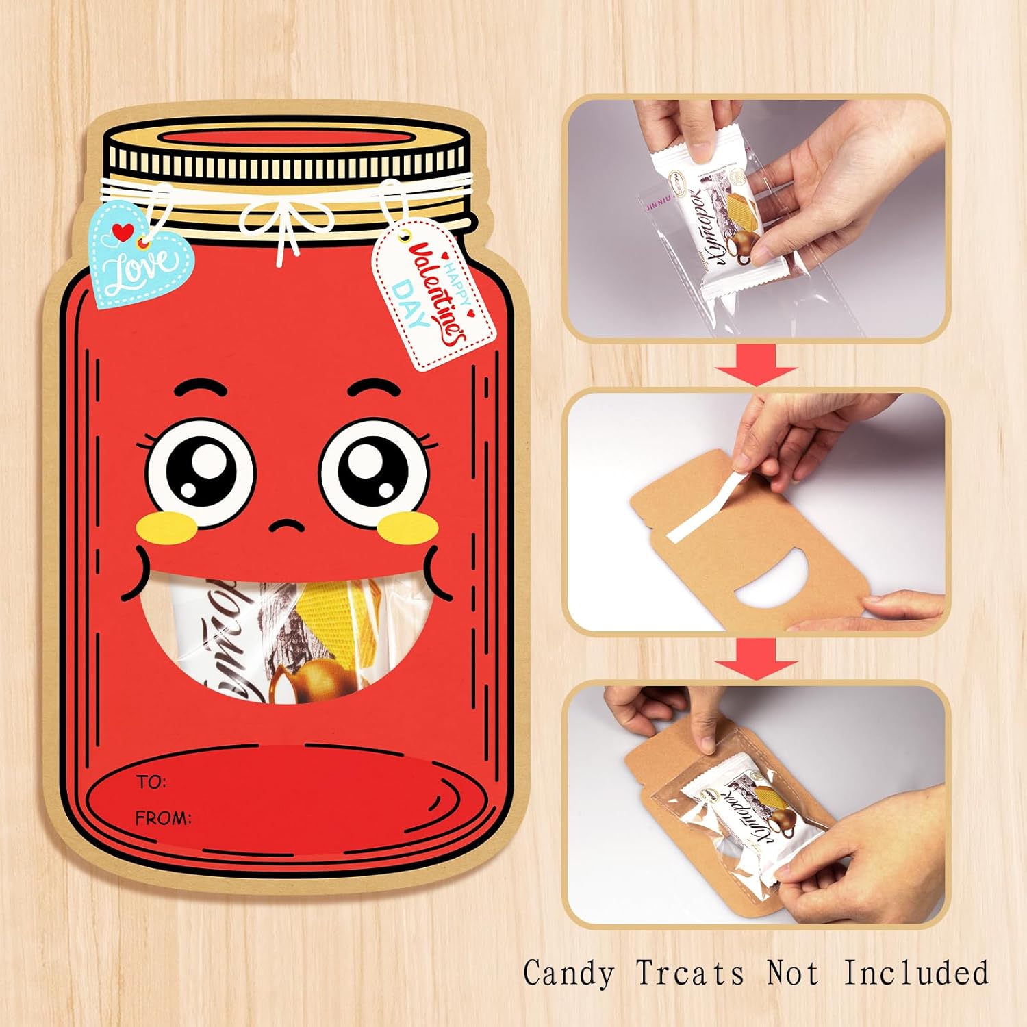 Valentines Day Cards For Kids School - 48 Pack Valentine Day Gift Cards With Treat Bag, Perfect Classroom Exchange Gifts For Kids, Fun & Colorful Designs(Candy Not Included)