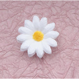 50 Pcs Daisy Flower Head 4 Cm Artificial Chrysanthemum Silk Sunflowers For Wedding Bride Party Home Diy Crafting Decoration (White)