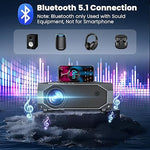 5G WiFi Bluetooth Projector, 15000L, 1080P, 4K Support, Portable, Outdoor Use