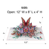 Pink Butterfly Paradise Pop-Up 3D Greeting Card 6" X 8" – Beautiful Design For Birthdays, Anniversaries, Weddings, And Get Well Wishes – Ideal For Mom, Wife, Daughter, Sister, And Friend Notecard